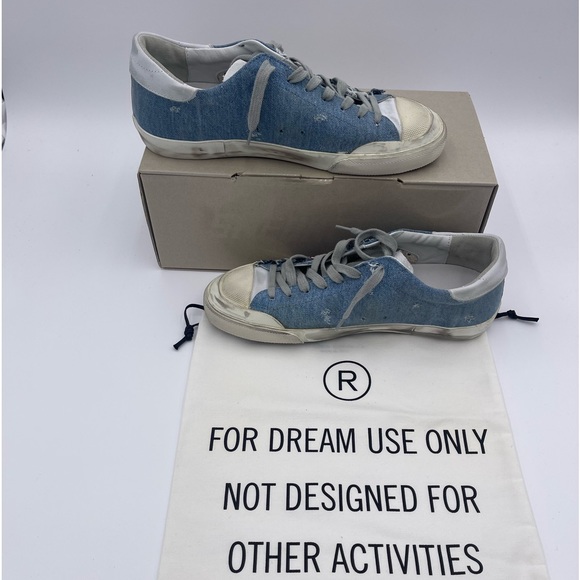 GOLDEN GOOSE SUPERSTAR DENIM UPPER UNSTITCHED AND LEATHER STAR NUBUCK AND HEELS - Picture 2 of 9